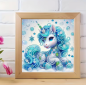 Preview: Diamond Painting Hellblaues Einhorn